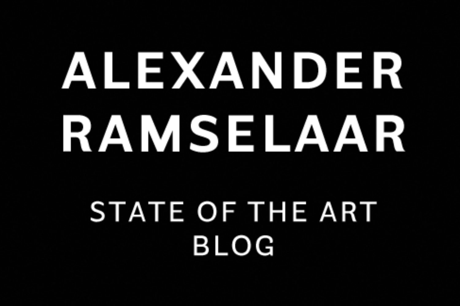 State of the Art blog: Alexander Ramselaar